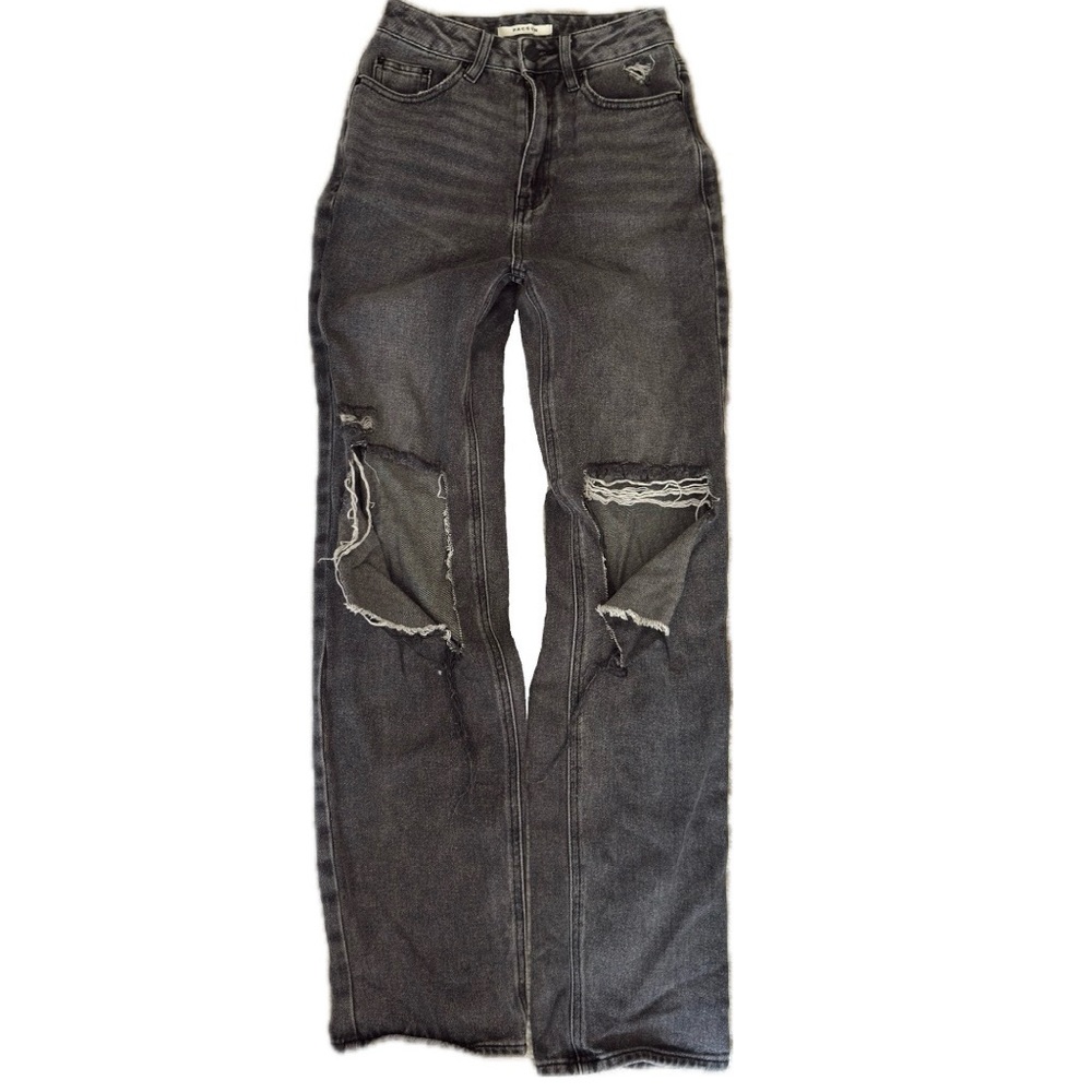 pacsun high rise gray distressed jeans